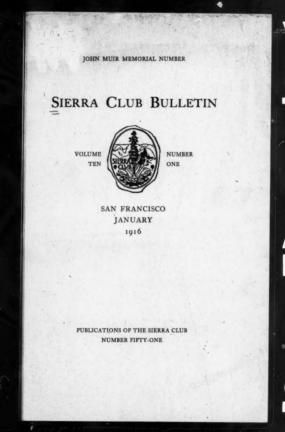 Sierra Club Bulletin 1916 Vol 10 No 1 January thumbnail